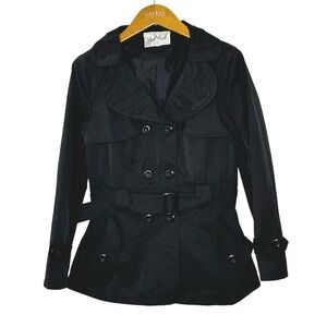 Max Mara Coat Double‎ Breasted  Hip Length Black Size S/M